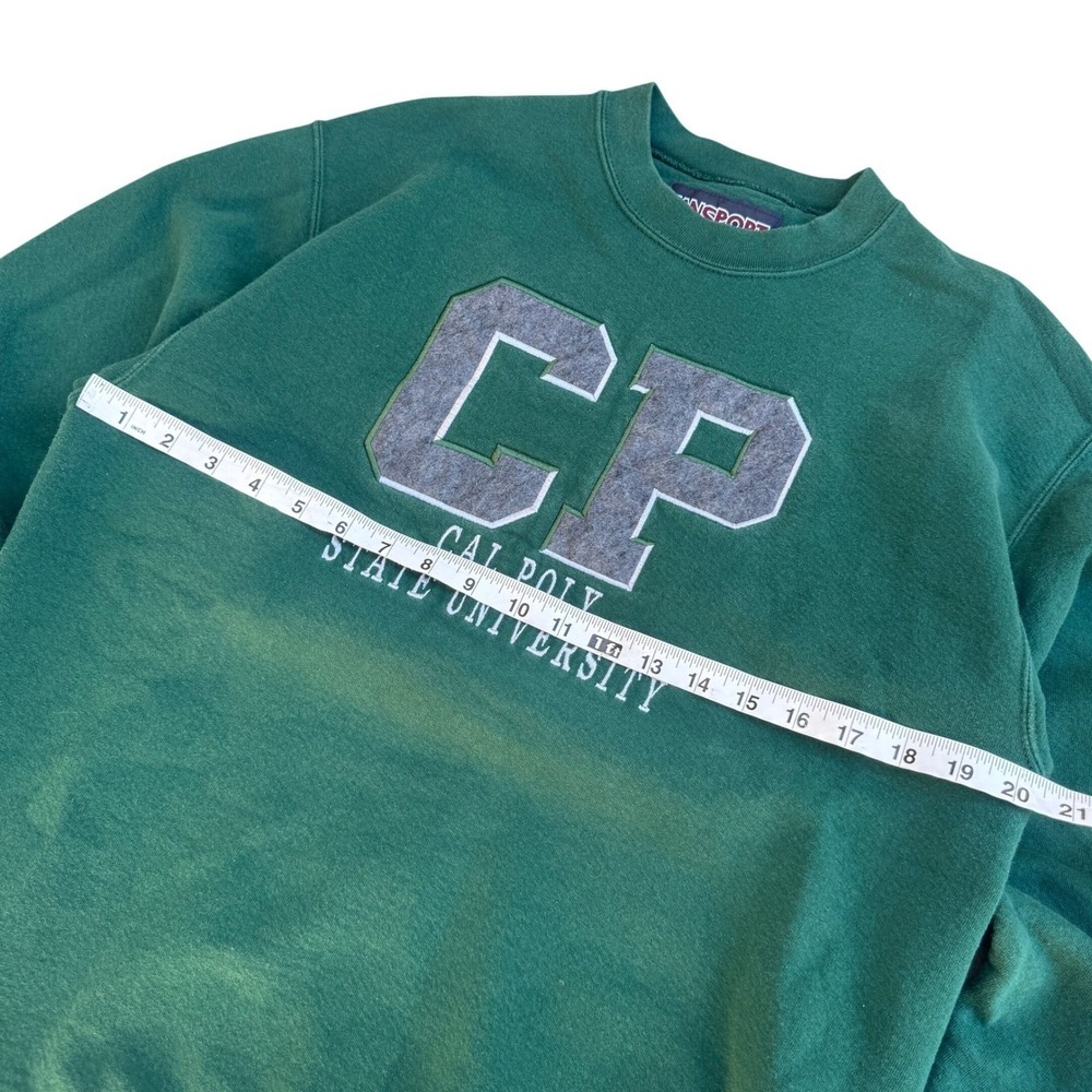 80s Jansport Green Cal Poly State University CP Crewneck Sweatshirt Mens Medium - Picture 4 of 6